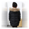 Child Winter Warm Middle Long Down Coat Racoon Fur Collar  black   110cm - Mega Save Wholesale & Retail - 3
