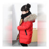 Child Winter Warm Middle Long Down Coat Racoon Fur Collar   red   110cm - Mega Save Wholesale & Retail - 2