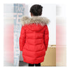 Child Winter Warm Middle Long Down Coat Racoon Fur Collar   red   110cm - Mega Save Wholesale & Retail - 3