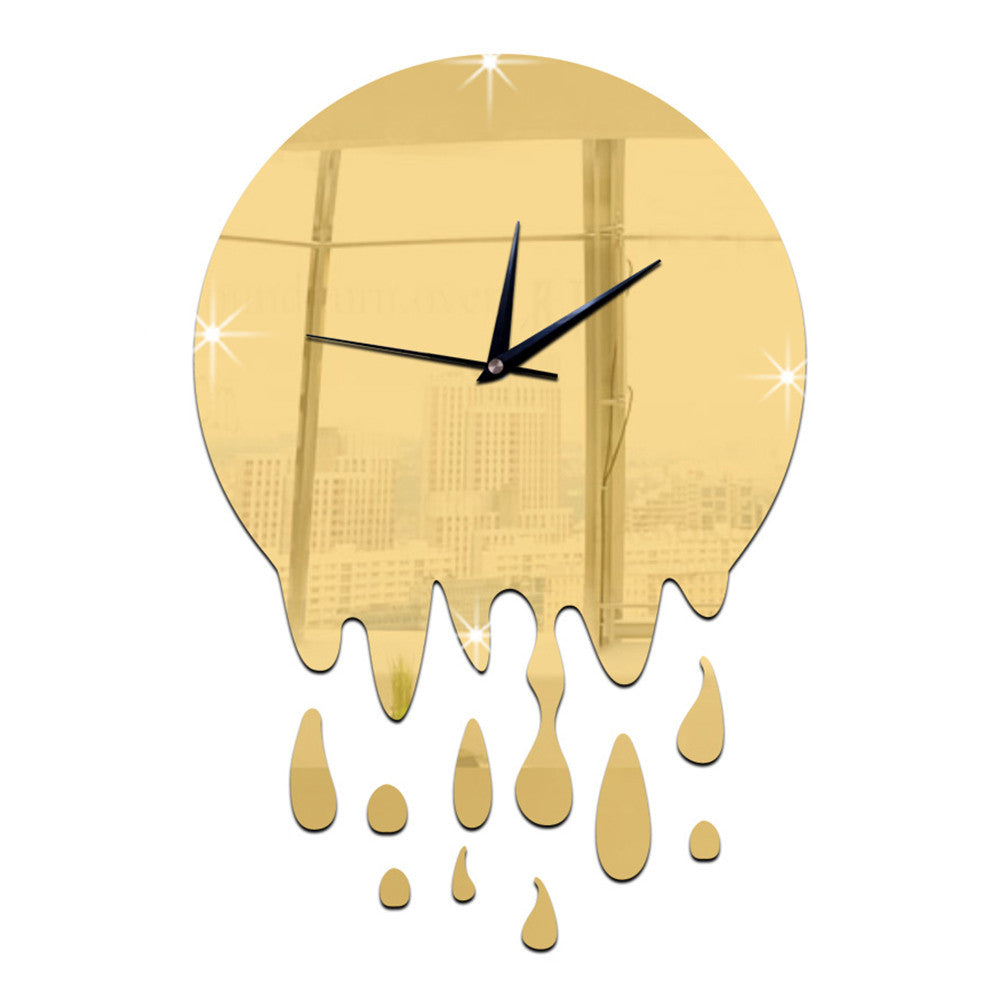 Acrylic Wall Clock Mirror Decoration   golden without scale - Mega Save Wholesale & Retail