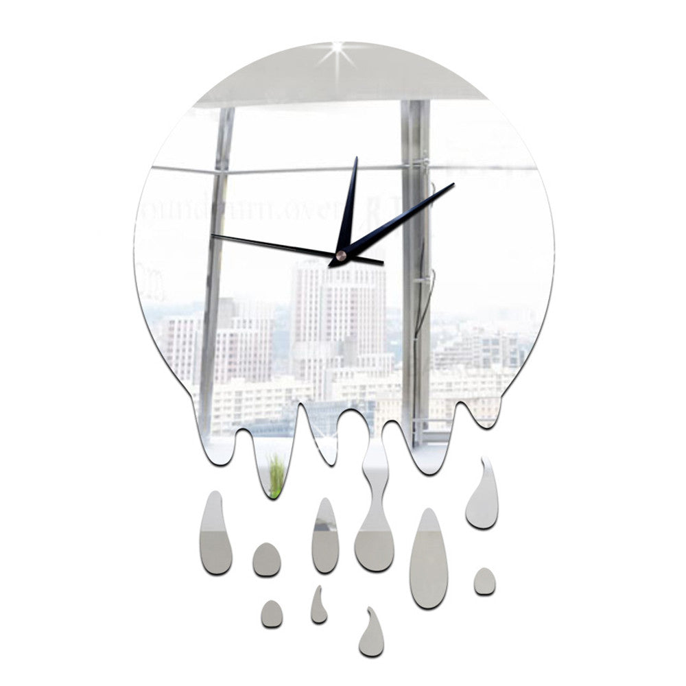 Acrylic Wall Clock Mirror Decoration   silver without scale - Mega Save Wholesale & Retail