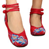 Small White Shoes Old Beijing Cloth Embroidered Shoes  red - Mega Save Wholesale & Retail - 1