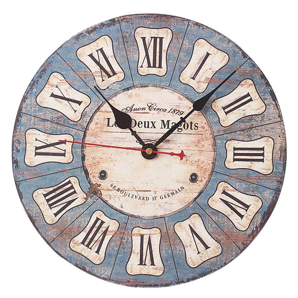 Hang Wall Clock Wooden Sildent Quartz  S - Mega Save Wholesale & Retail