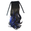 Horsetail Wig Large Pear Hot Lace-up     black sapphire blue highlights S011
