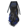 Horsetail Wig Large Pear Hot Lace-up     black sapphire blue highlights S011