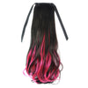 Horsetail Wig Large Pear Hot Lace-up     black water red highlights S011