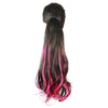 Horsetail Wig Large Pear Hot Lace-up     black water red highlights S011