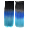 5 Cards Hair Extension 3 Colors Gradient Ramp Wig black sapphire blue sky blue