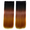 5 Cards Hair Extension 3 Colors Gradient Ramp Wig black dark red light yellow