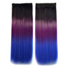 5 Cards Hair Extension 3 Colors Gradient Ramp Wig black dark purple sapphire blue