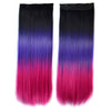 5 Cards Hair Extension 3 Colors Gradient Ramp Wig black dark purple rose red