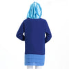 Chiffon Muslim Splicing Short Dress Long Sleeve All-match   sapphire blue - Mega Save Wholesale & Retail - 3