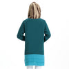 Chiffon Muslim Splicing Short Dress Long Sleeve All-match   dark green - Mega Save Wholesale & Retail - 3