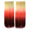 5 Cards Hair Extension 3 Colors Gradient Ramp Wig beige pink wine red
