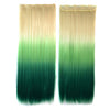 5 Cards Hair Extension 3 Colors Gradient Ramp Wig beige cyan green