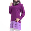 Chiffon Muslim Splicing Short Dress Long Sleeve All-match  purple - Mega Save Wholesale & Retail - 2