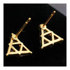 Triangle Ear Studs 18K Gold Galvanized Austrian Zircon   white - Mega Save Wholesale & Retail - 5