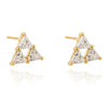 Triangle Ear Studs 18K Gold Galvanized Austrian Zircon   white - Mega Save Wholesale & Retail - 1