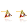 Triangle Ear Studs 18K Gold Galvanized Austrian Zircon   colorful - Mega Save Wholesale & Retail - 1