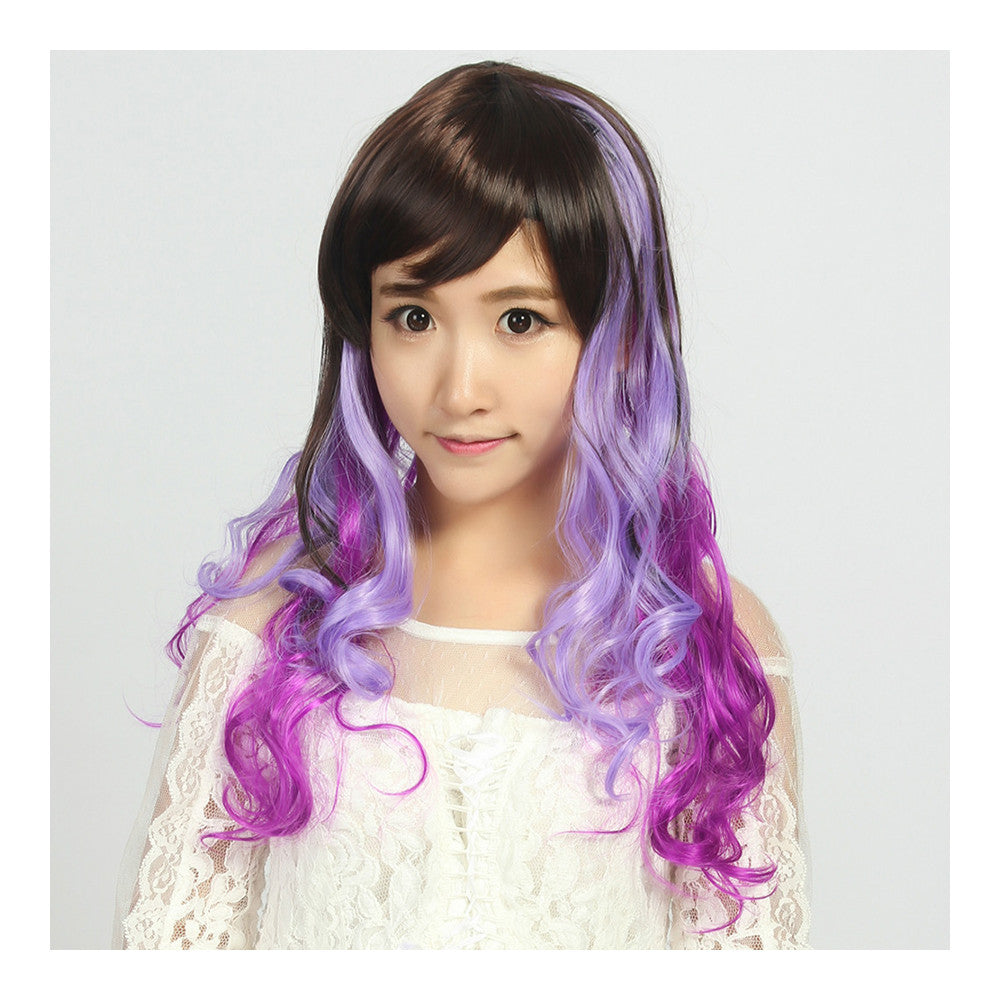 Colorful Wig Hair Cap Tilted Frisette Cosplay 