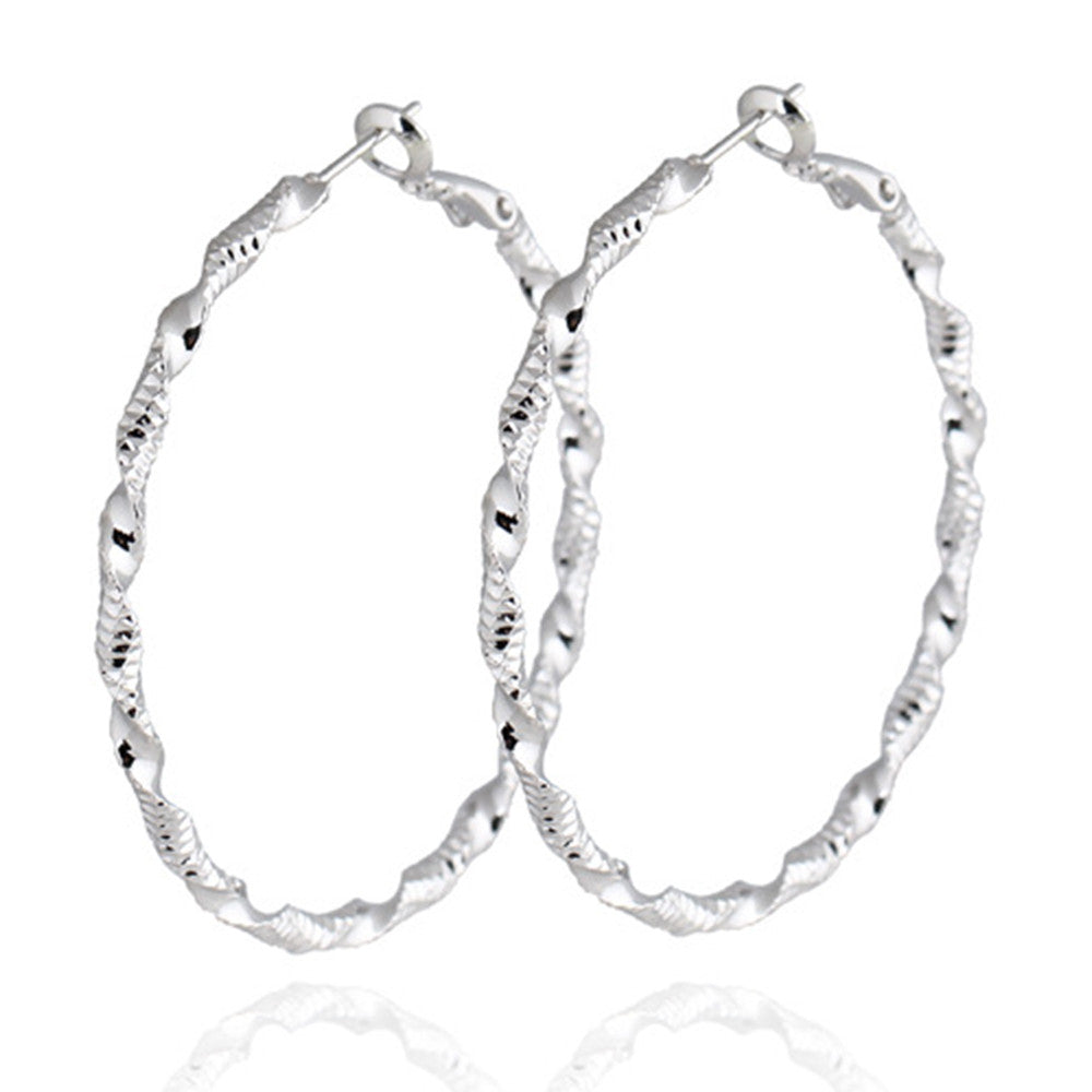 18K Gold Platinum Galvanized Earrings   white - Mega Save Wholesale & Retail - 1