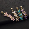 Butterfly Shape Navel Ring    gold plated purple zircon - Mega Save Wholesale & Retail - 4