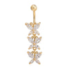 Butterfly Shape Navel Ring    gold plated white zircon - Mega Save Wholesale & Retail - 1