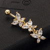 Butterfly Shape Navel Ring    gold plated white zircon - Mega Save Wholesale & Retail - 2