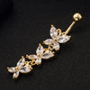 Butterfly Shape Navel Ring    gold plated white zircon - Mega Save Wholesale & Retail - 3