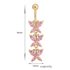 Butterfly Shape Navel Ring    gold plated white zircon - Mega Save Wholesale & Retail - 5