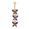 Butterfly Shape Navel Ring    gold plated purple zircon - Mega Save Wholesale & Retail - 1