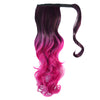 Colorful Gradient Ramp Mgic Tape Wig Horsetail     MST black to rose red