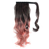 Colorful Gradient Ramp Mgic Tape Wig Horsetail     MST black to smog pink