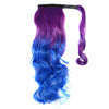 Colorful Gradient Ramp Mgic Tape Wig Horsetail     MST rose red to dark blue