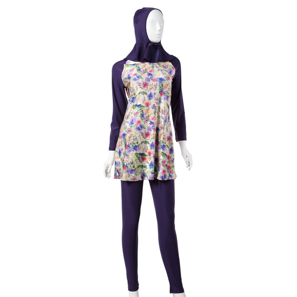 Muslim Swimwear Swimsuit Bathing Suit hw10a  purple   XS - Mega Save Wholesale & Retail - 1