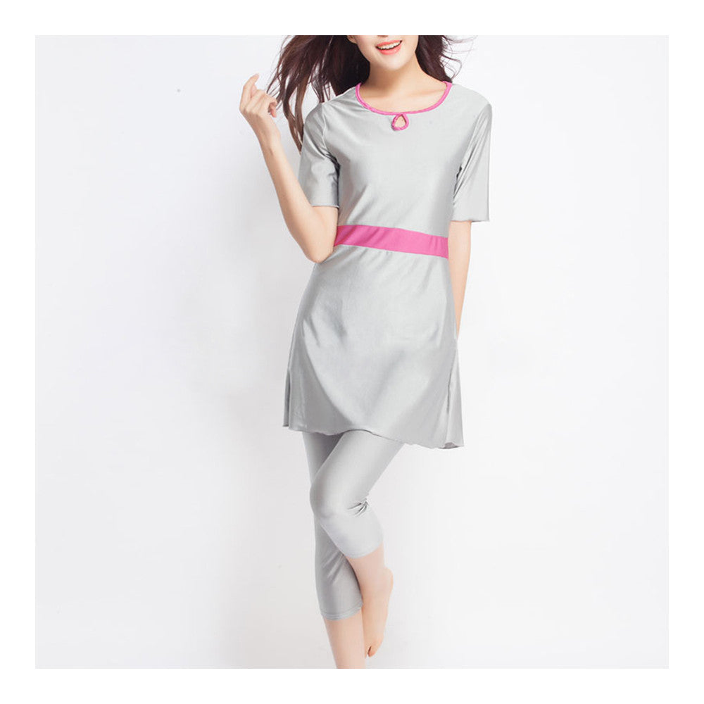 Musilim Swimwear Swimsuit Burqini hw10e   silver grey   XS - Mega Save Wholesale & Retail - 1