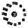 Living Room Wall Clock Mirror DIY Creative Dice   black - Mega Save Wholesale & Retail