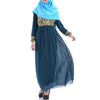 Muslim Long Dress Chiffon Vintage Sunday Clothes   indigo - Mega Save Wholesale & Retail - 1