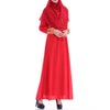 Muslim Long Dress Chiffon Vintage Sunday Clothes  red - Mega Save Wholesale & Retail - 1