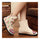 Vintage Beijing Cloth Shoes Embroidered Boots beige - Mega Save Wholesale & Retail - 2