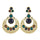 Ethnic Colorful Alloy diamond crescent earrings   COFFEE+BLUE - Mega Save Wholesale & Retail - 1