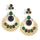Ethnic Colorful Alloy diamond crescent earrings   COFFEE+BLUE - Mega Save Wholesale & Retail - 2