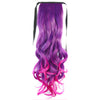 Gradient Ramp Horsetail Lace-up Curled Wig KBMW dark purple to rose red - Mega Save Wholesale & Retail - 1