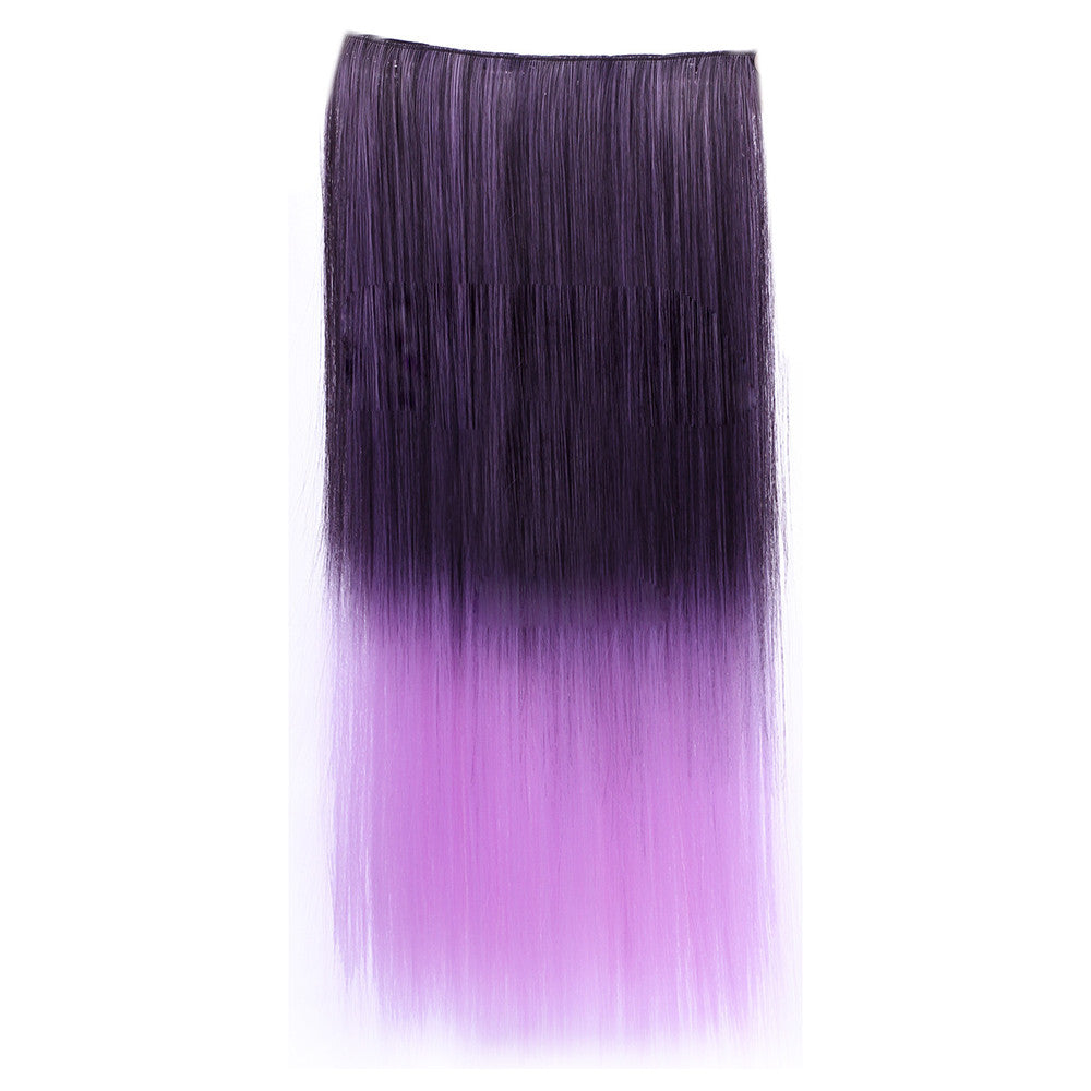 Gradient Ramp Five Cards Hair Extension Wig  dark purple to light purple - Mega Save Wholesale & Retail