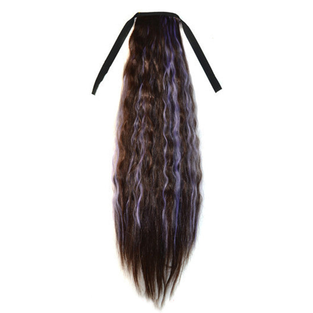 Corn Hot Lace-up Horsetail Gradient Ramp    dark brown tarao purple 2M33H2403A#