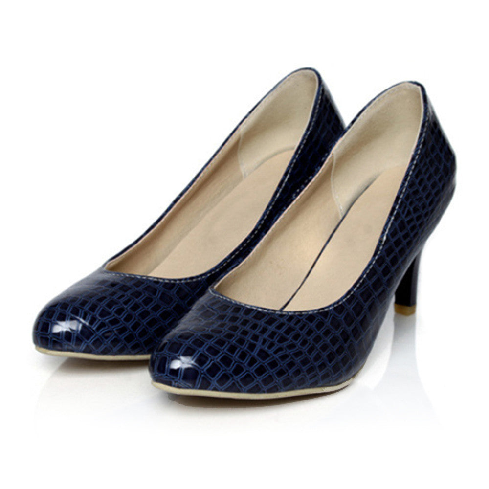 Knurling PU Low-cut Thin Shoes Plus Size   blue - Mega Save Wholesale & Retail - 1