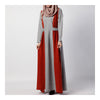 Muslim Women Garments Dress Splicing   red   M