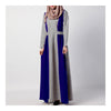 Muslim Women Garments Dress Splicing   blue    M