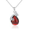 CYW S925 Silver Micro Pave DIY handmade jewelry necklace purse red corundum garnet pendant pendant