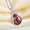 CYW S925 Silver Micro Pave DIY handmade jewelry necklace purse red corundum garnet pendant pendant